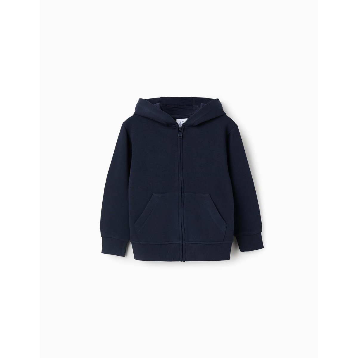 Sweat zippé avec capuche et poches bleu foncé, ZIPPY
