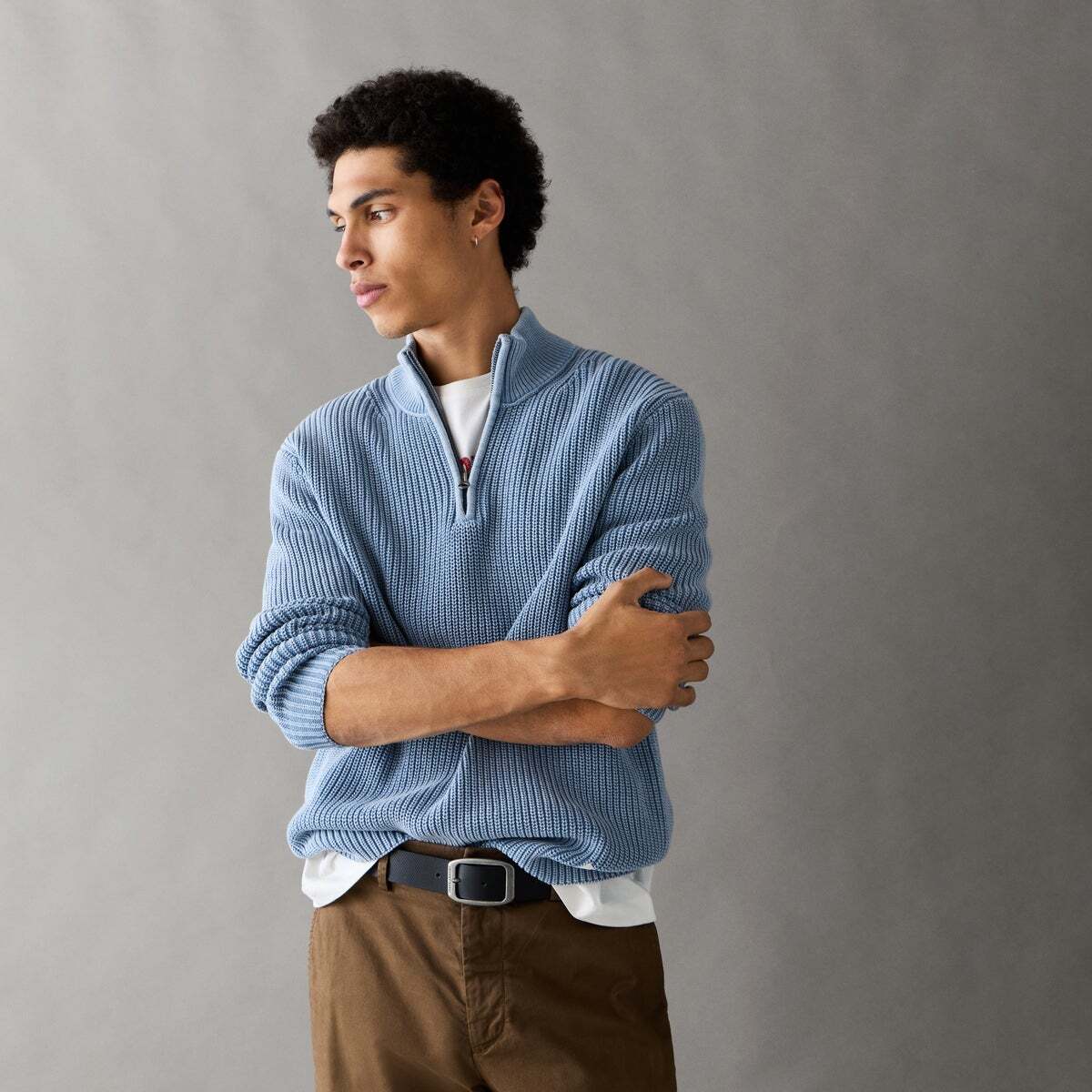 Pull À Col Montant Coupe Regular bleu oxford, PEPE JEANS