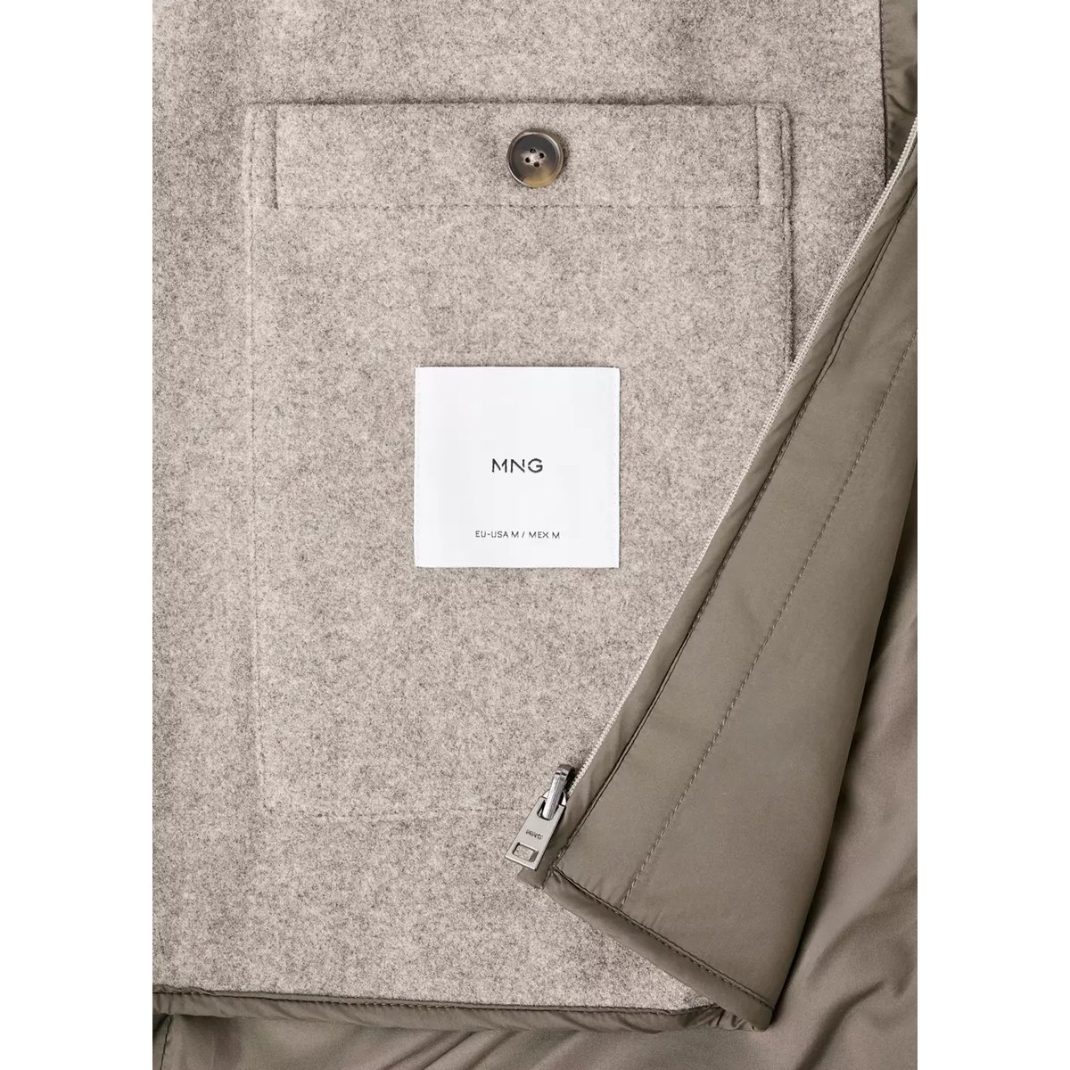 Parka matelassée avec veste intérieure amovible sable, MANGO MAN