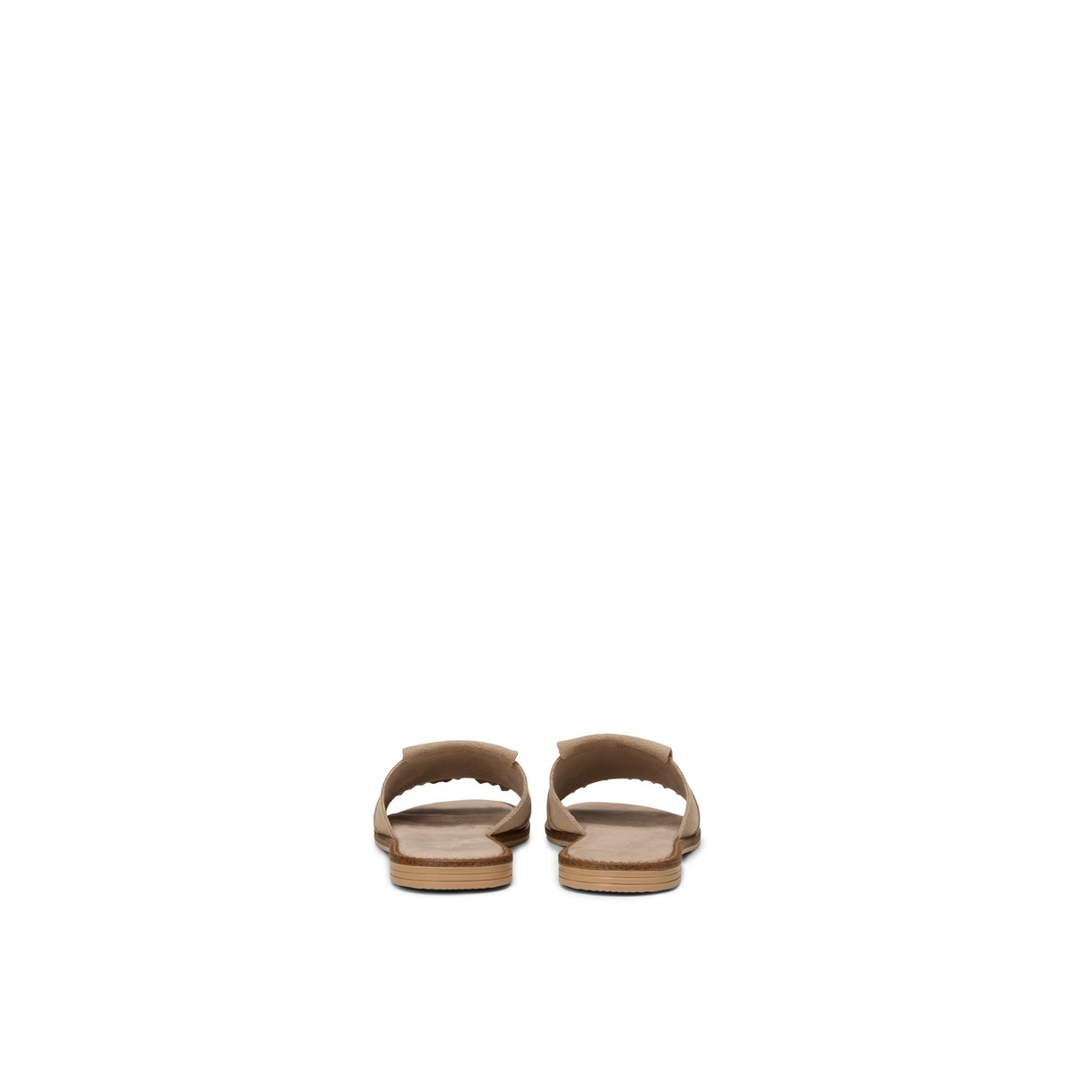 Mule modèle Babette en cuir velours doux marron clair, MARC O'POLO