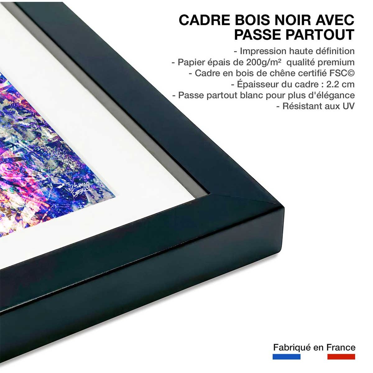Affiche tony parker 09 affiche + cadre en bois - noir, HEXOA