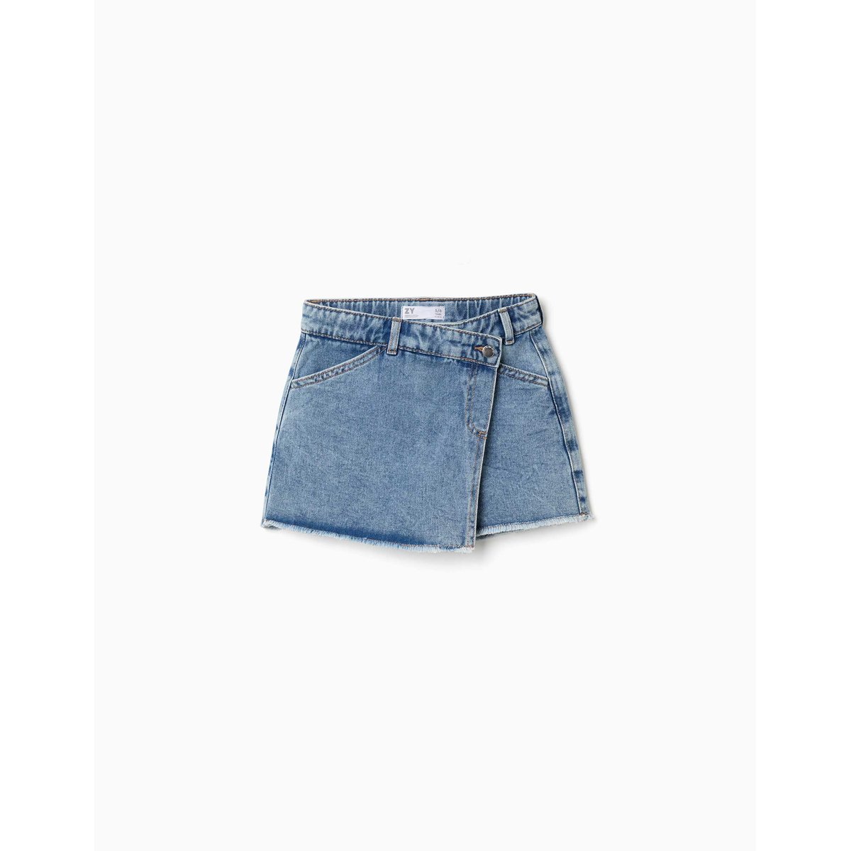 Jupe-short en jean avec fermeture asymétrique bleu, ZIPPY