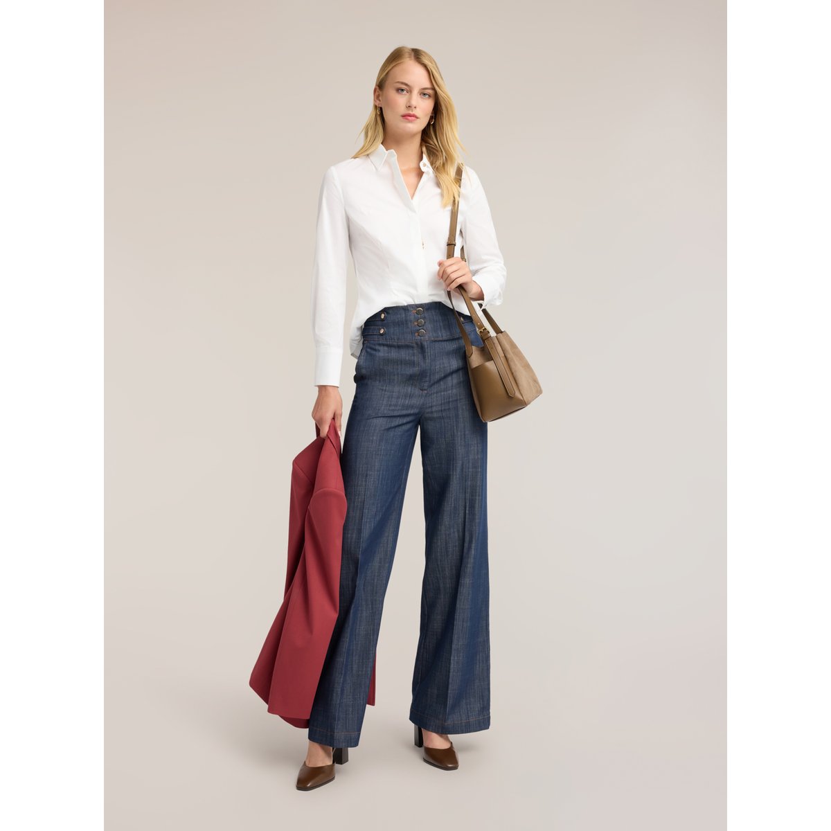 Chemise à boutons cachés blanc, MOTIVI