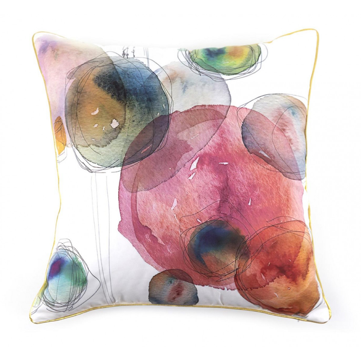 Coussin Polyester Blanc 45x10x45cm - blanc, DECORATION D’AUTREFOIS
