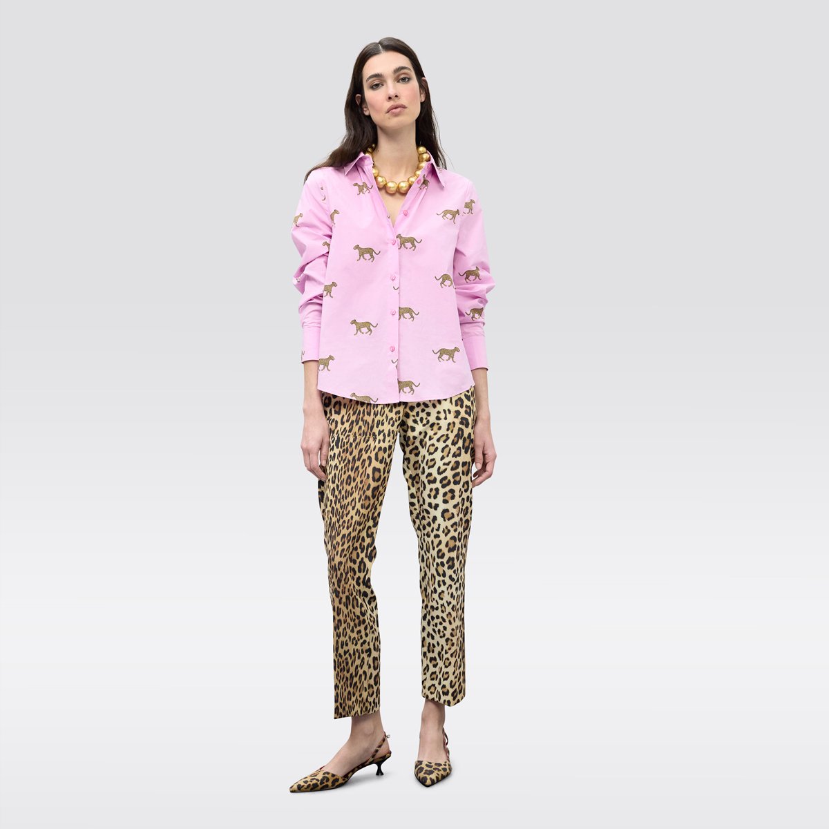 Blouse ample à imprimé animal rose pâle, LOLA CASADEMUNT