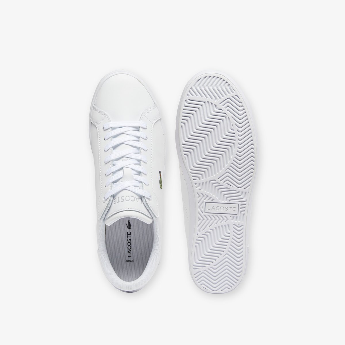 Sneakers Powercourt homme en cuir blanc-21g, LACOSTE