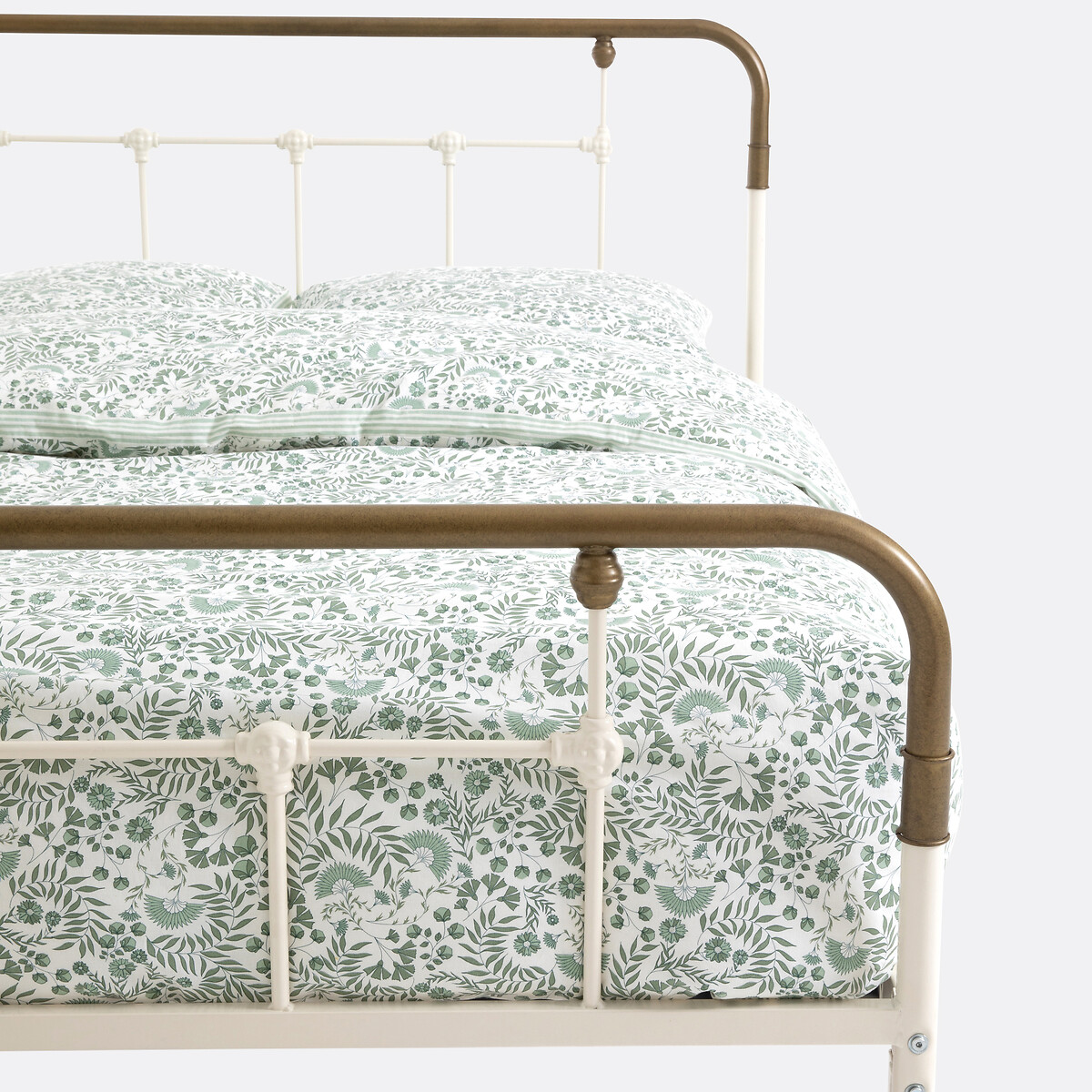 Cama de acero, Asper blanco/latón, LA REDOUTE INTERIEURS
