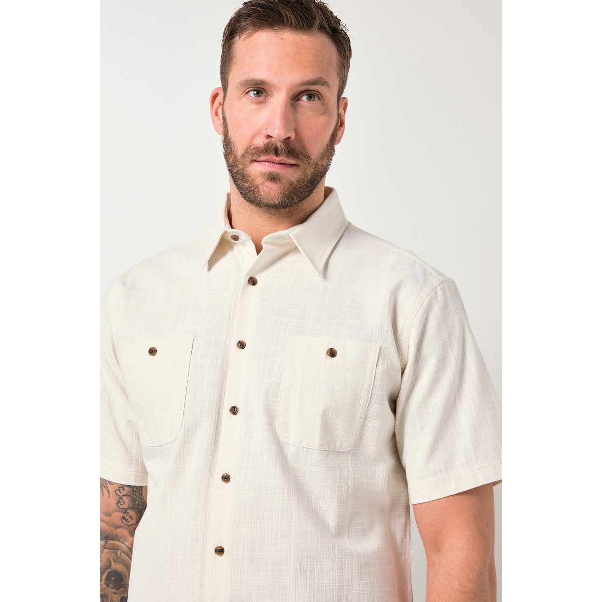 Chemise texturée blanc cassé, JP1880