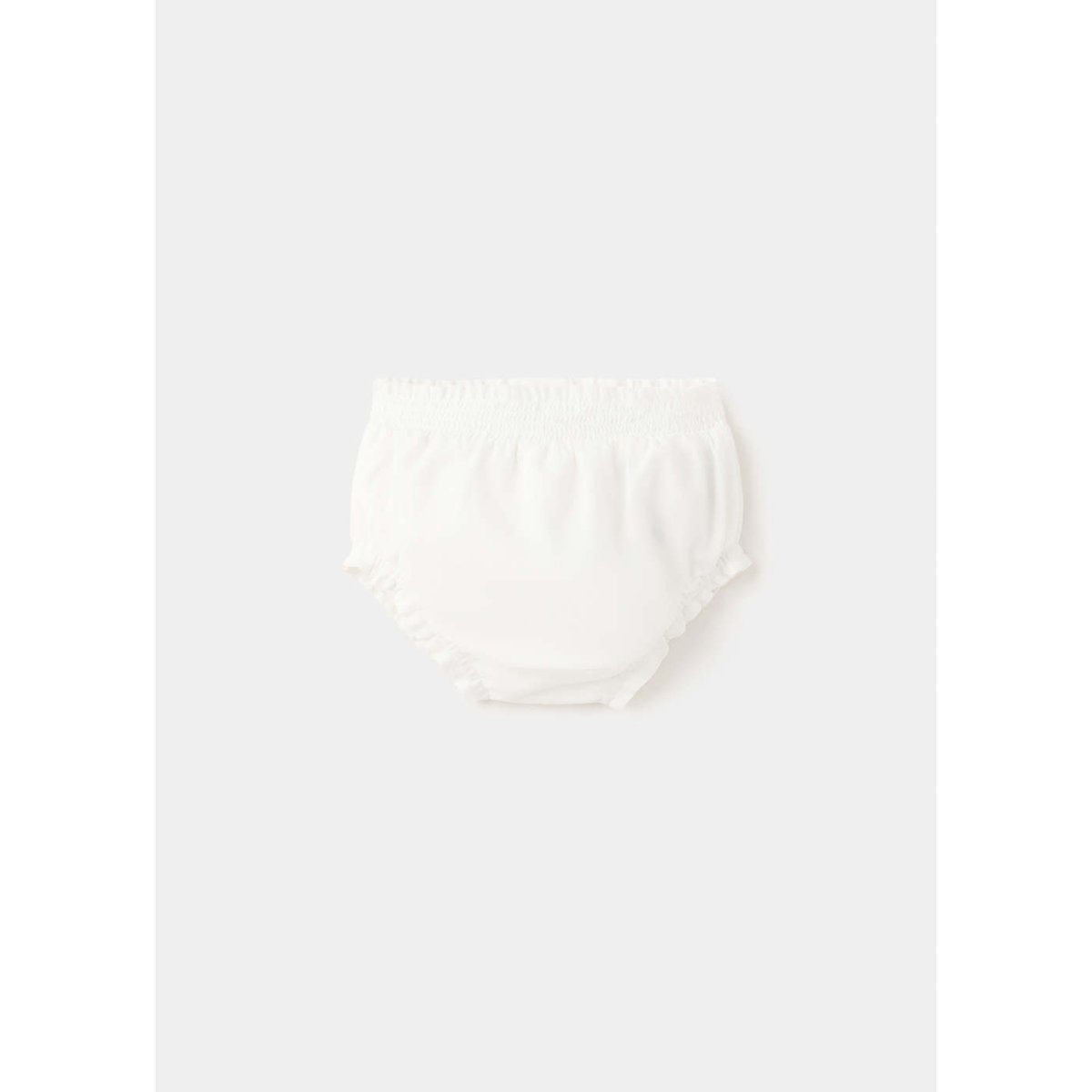 Shorts coton détails froncés blanc cassé, MANGO BABY