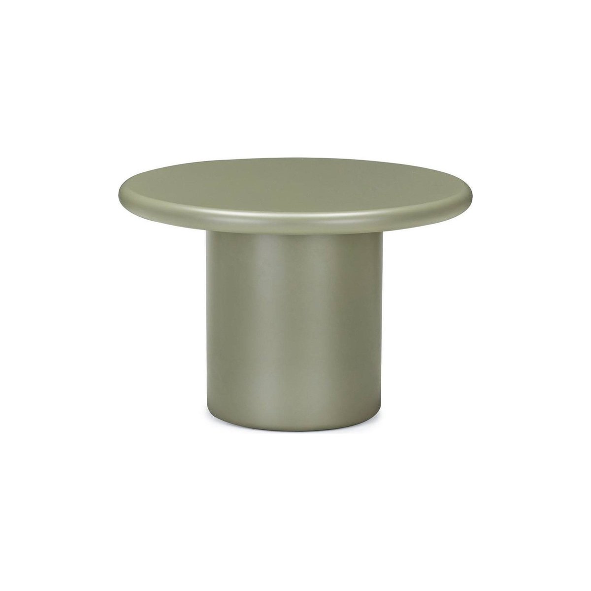 Table basse ronde collection HARP en bois vert olive mat, RECOLLECTION