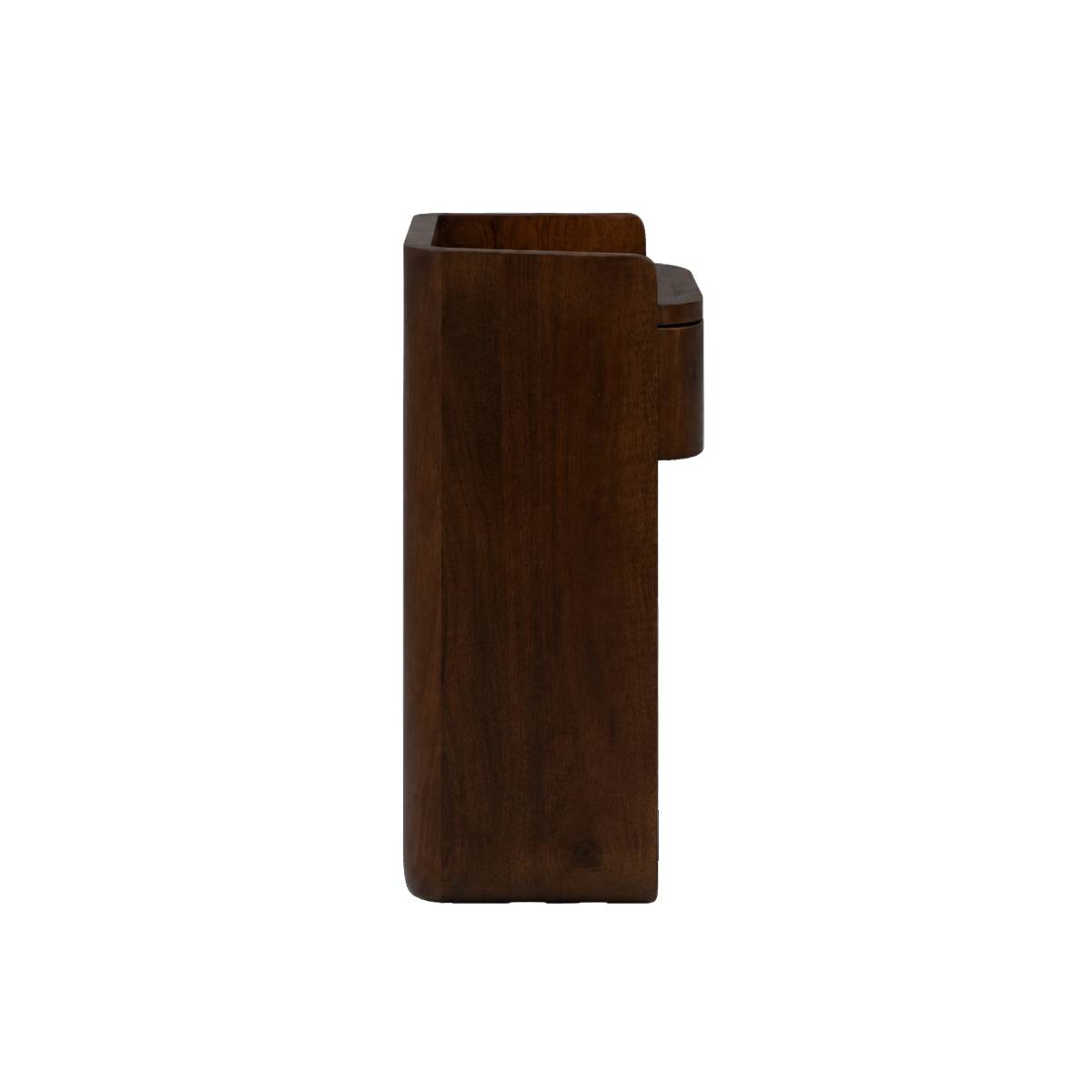 Table de chevet avec tiroir en bois de manguier MAORA bois foncé, MADE IN MEUBLES