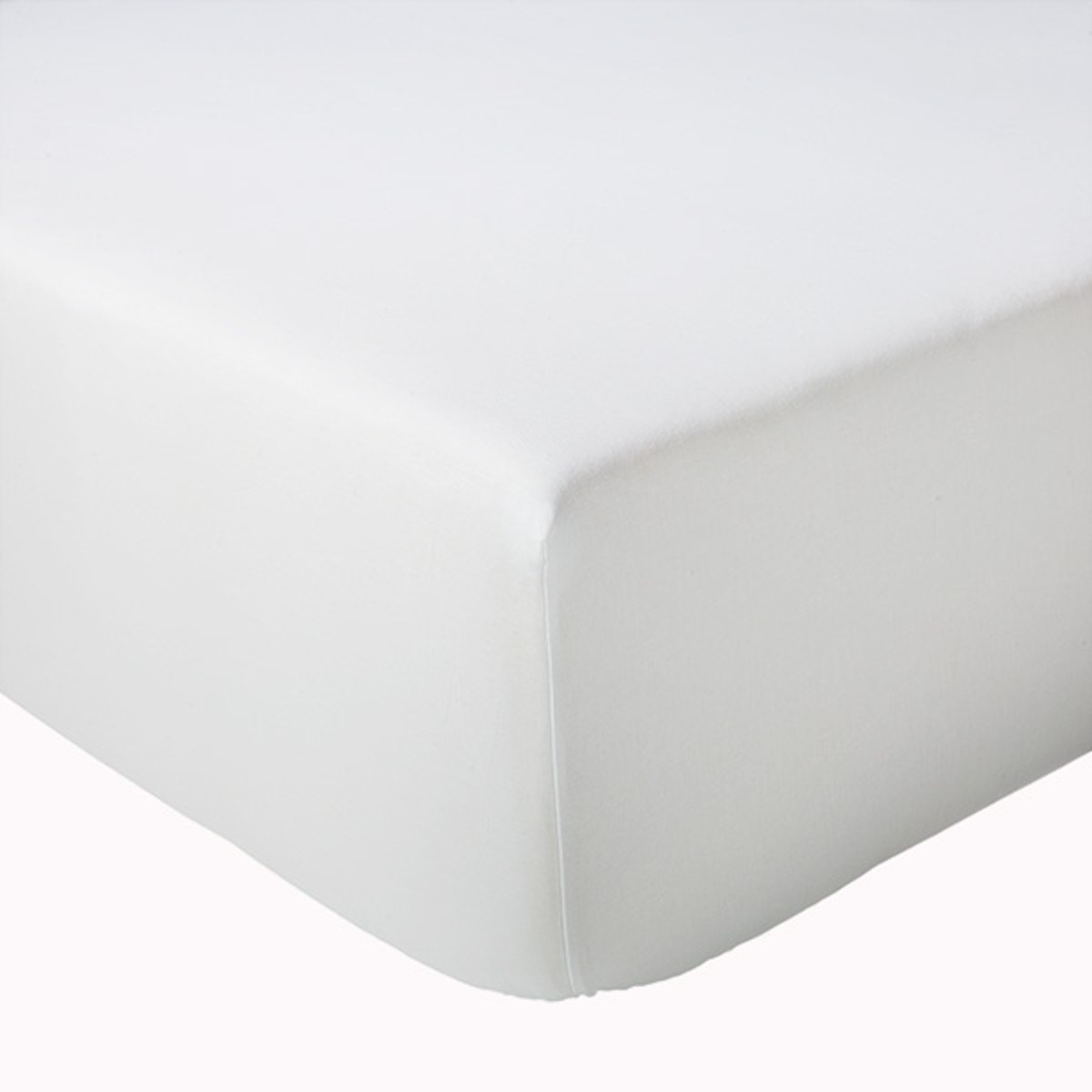 Drap-housse uni en satin de coton blanc, TRADILINGE