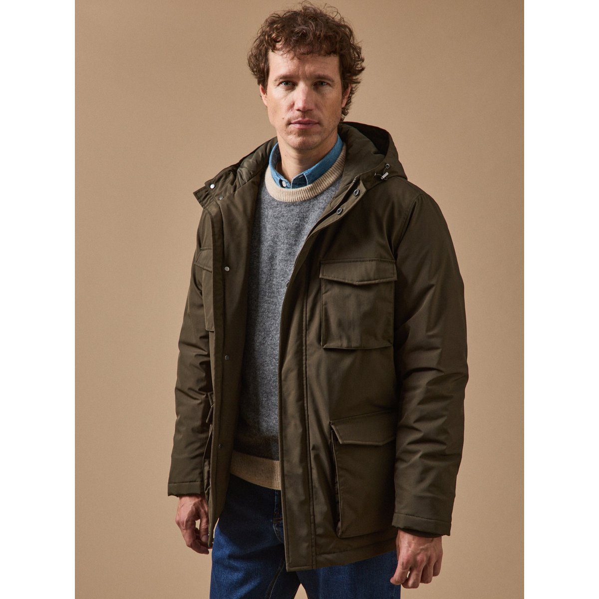 Parka courte kaki fonce, CYRILLUS