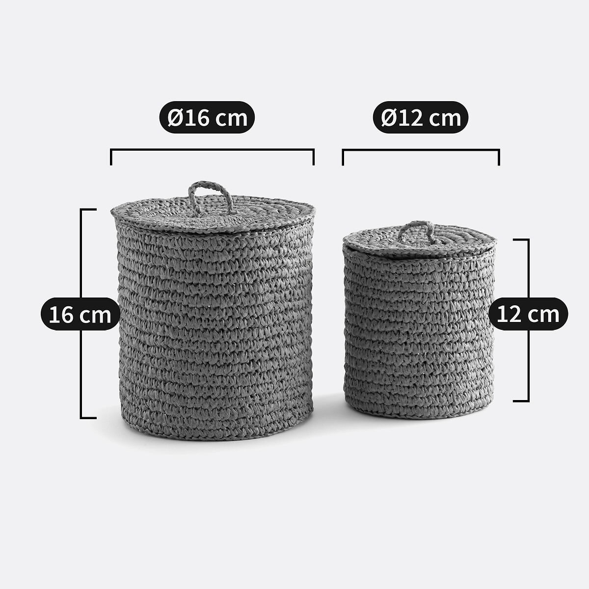Lot de 2 paniers en papier tressé, Kiera naturel, LA REDOUTE INTERIEURS