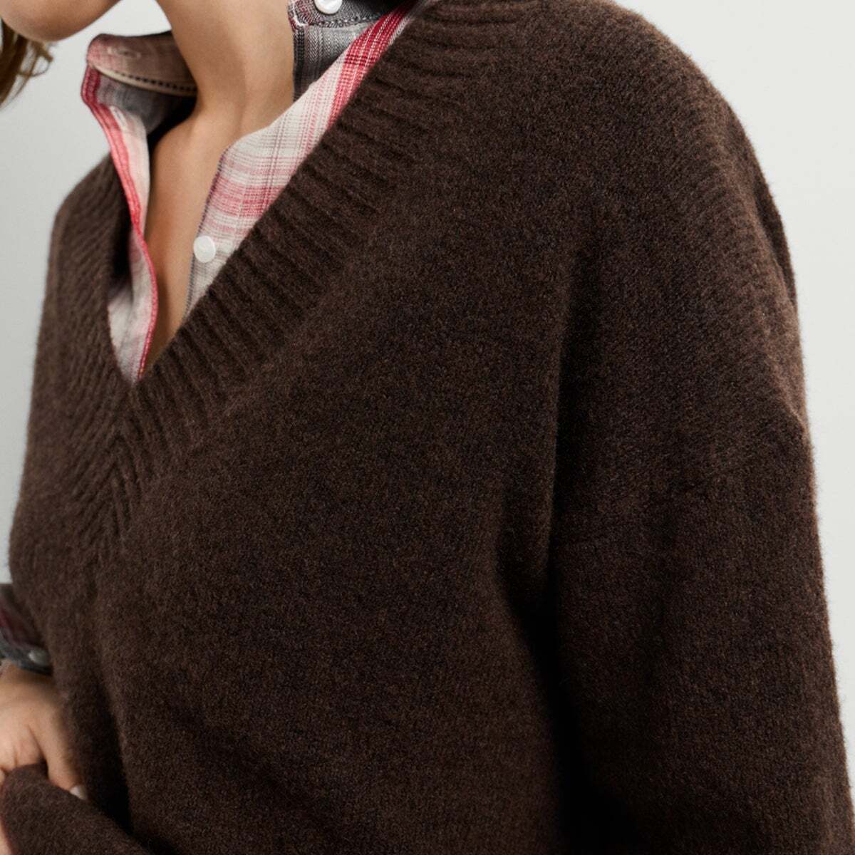 Pull Col V En Maille brun de trail, PEPE JEANS