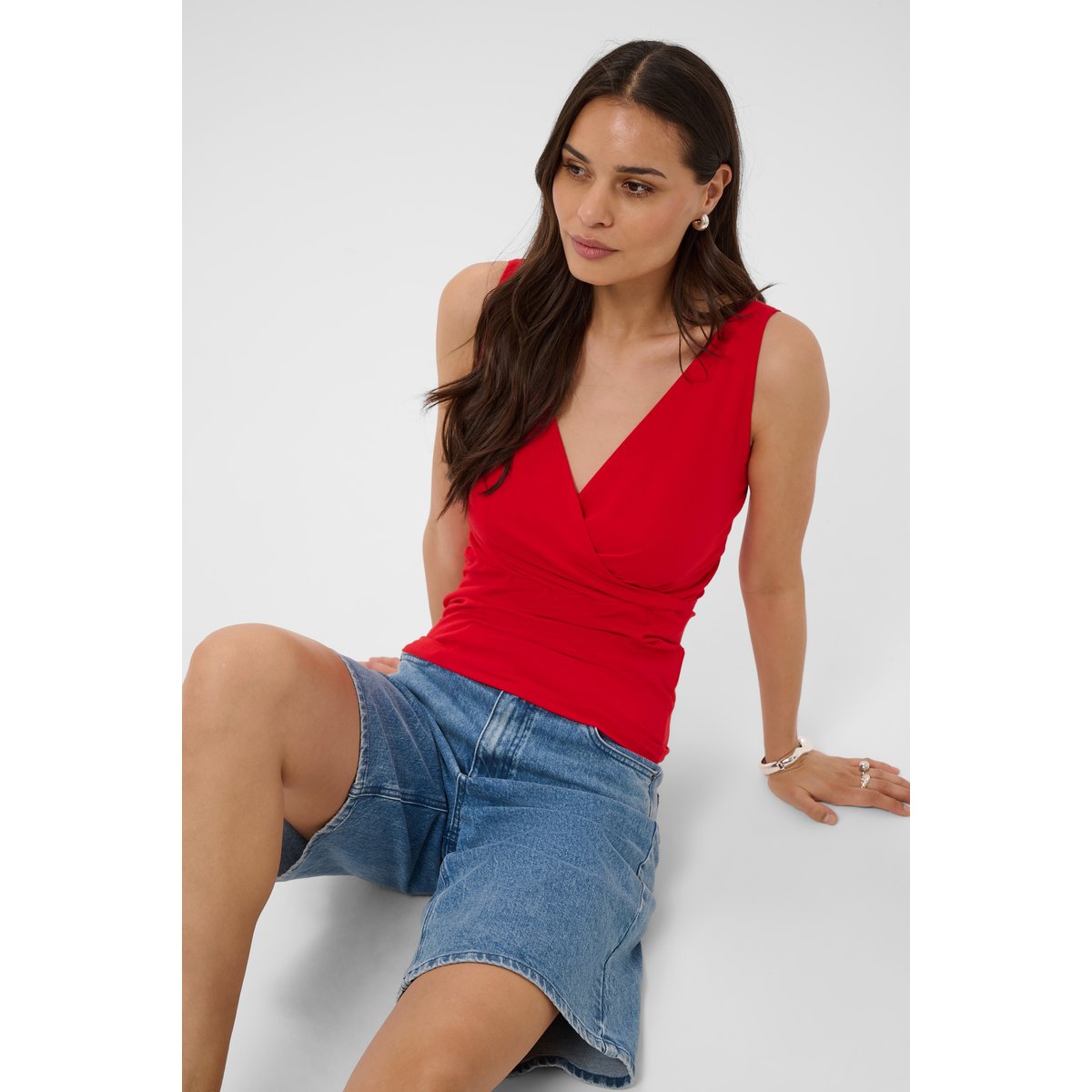 Blouse sans manches rouge goji berry, KAFFE