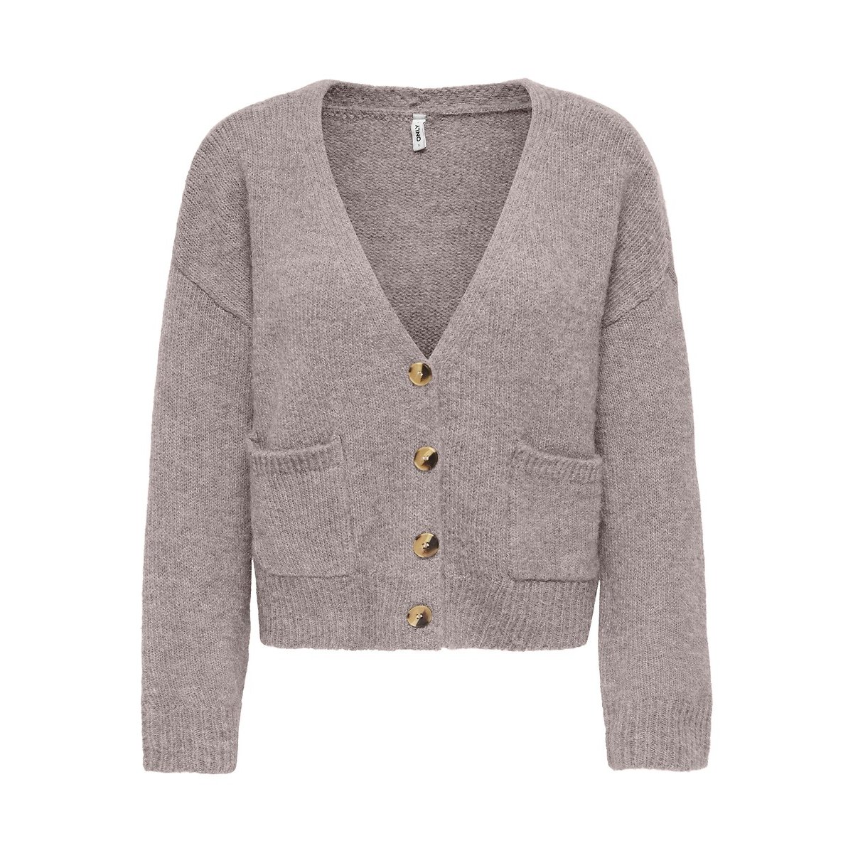 Gilet boutonné avec poches taupe, ONLY