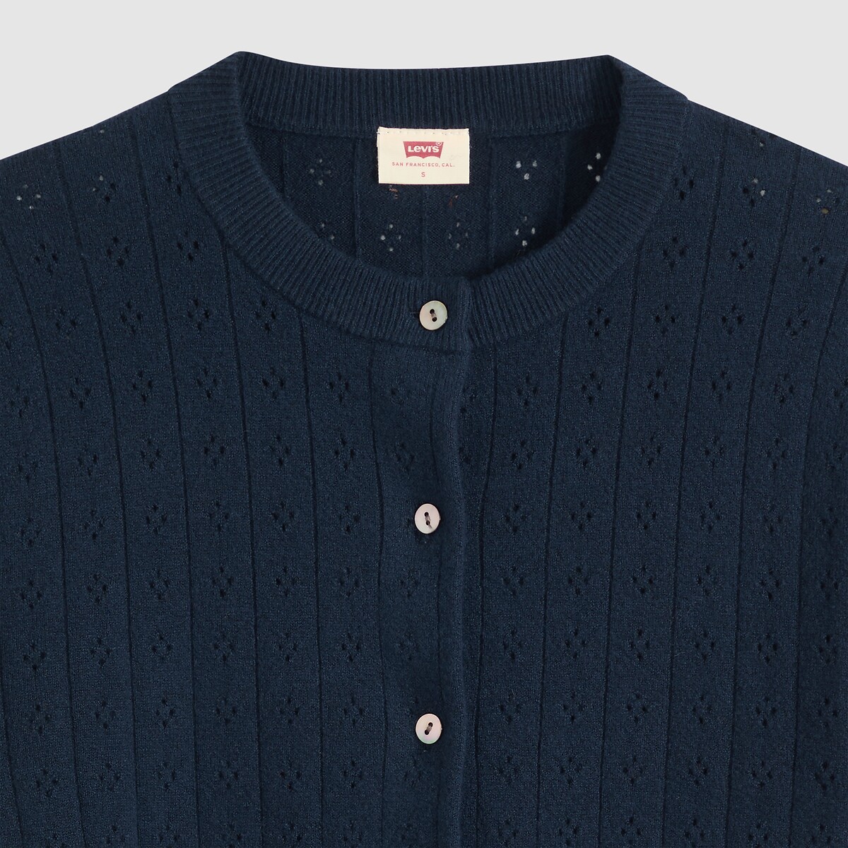 Cardigan col rond maille pointelle marine, LEVI'S