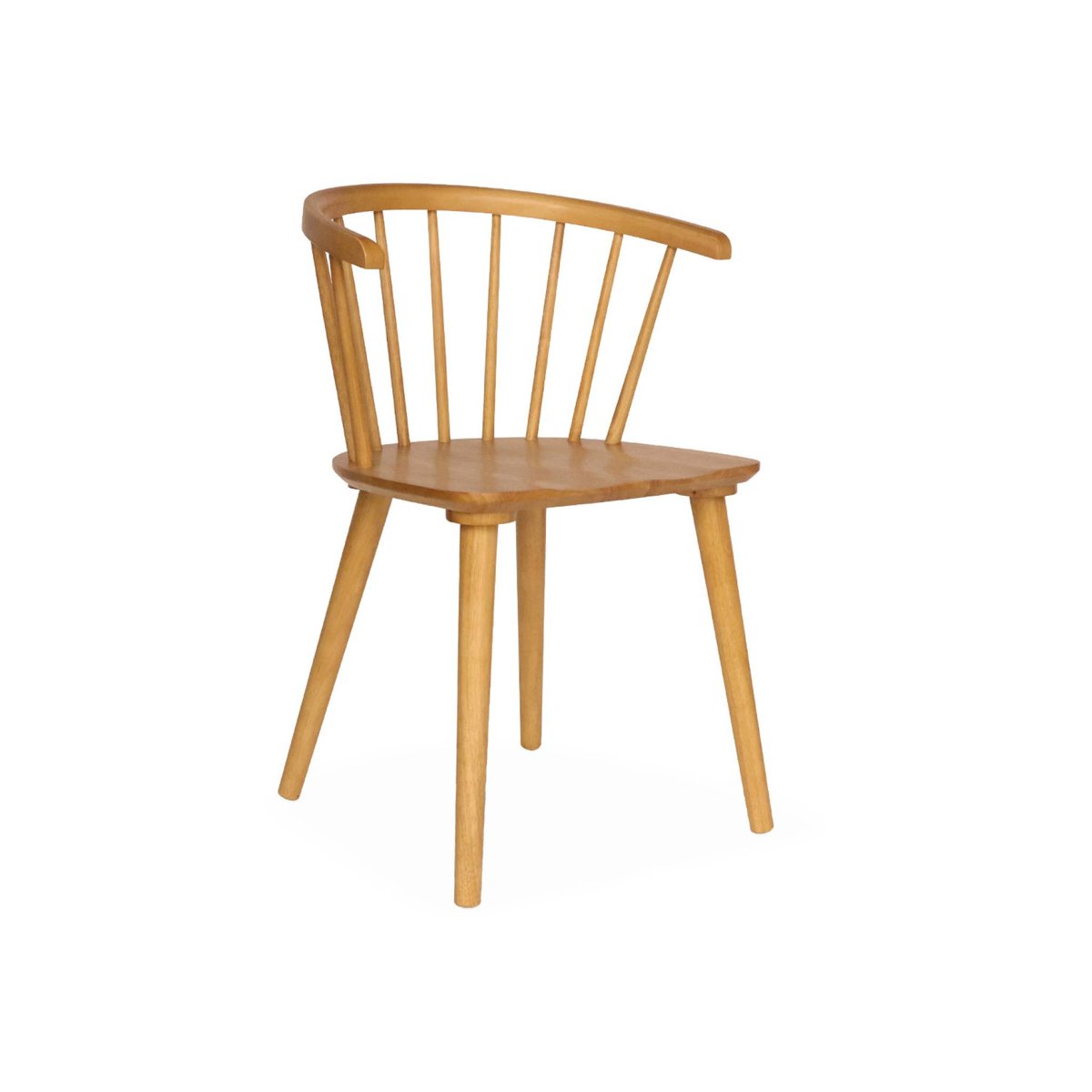 Chaise à barreaux bois d'hévéa et contreplaqué (lot de 2) PAULA naturel, SWEEEK