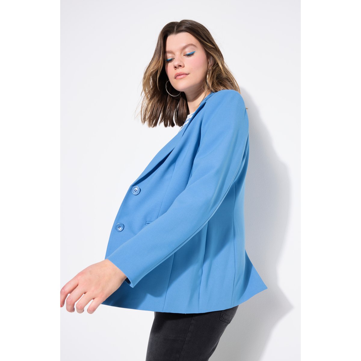 Blazer col à revers, fermeture 2 boutons bleu azur, STUDIO UNTOLD