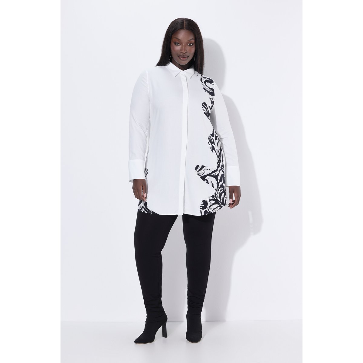 Blouse longue avec imprimé animal marron pâle, ULLA POPKEN