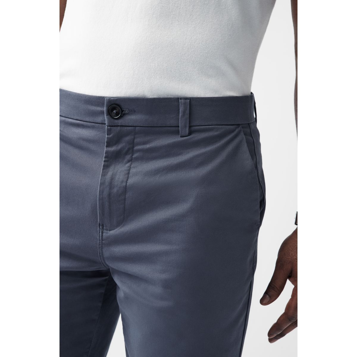 Short chino stretch bleu moyen, NEXT