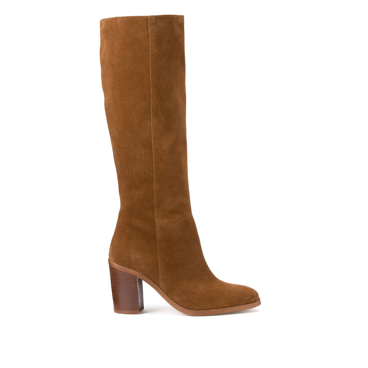 Botas de tacón en piel de ante, FLORIE Signature camel, LA REDOUTE COLLECTIONS