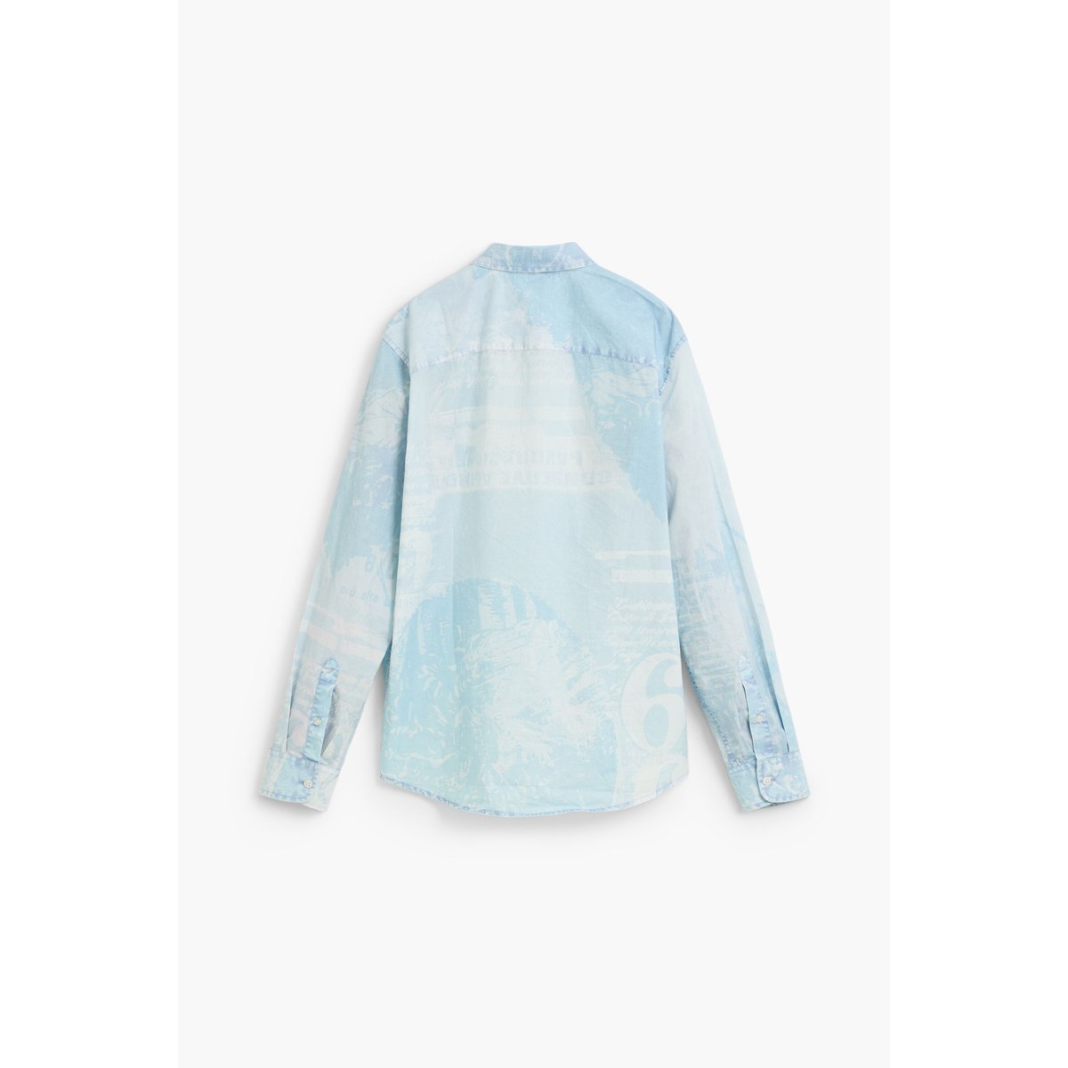 chemise à manches longues imprimée bleu, DESIGUAL