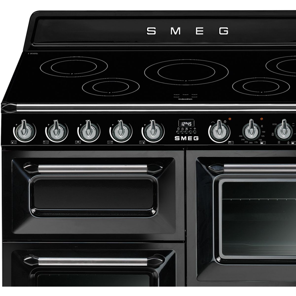 Piano de cuisson induction 5 feux 110 cm TR4110I noir brillant, SMEG