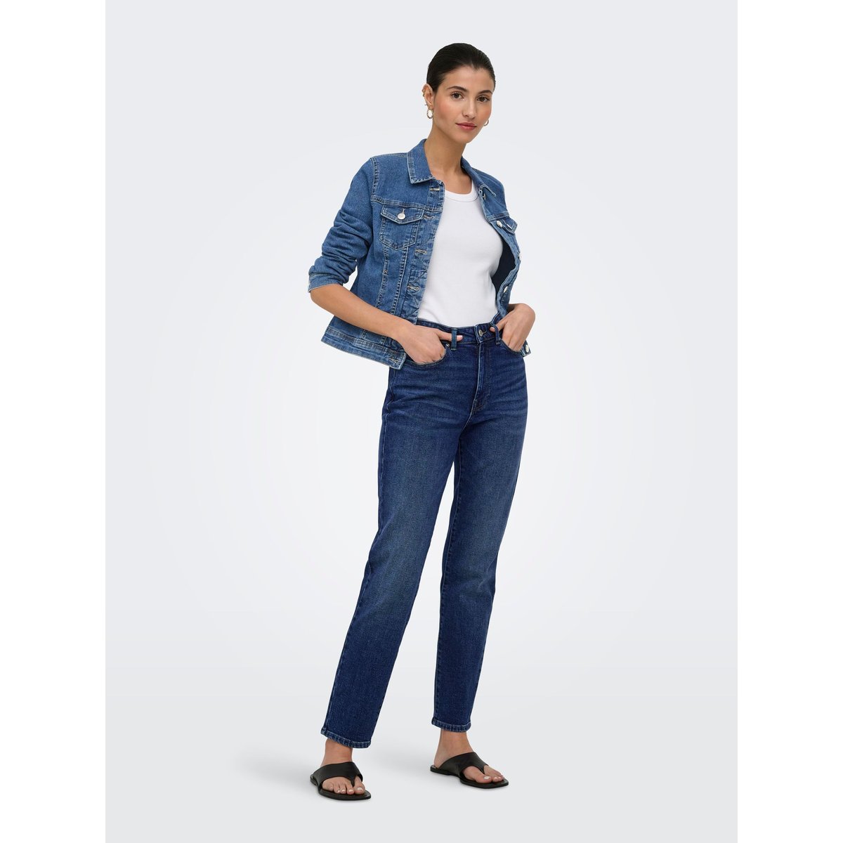 Jean Coupe Droite dark blue denim, ONLY