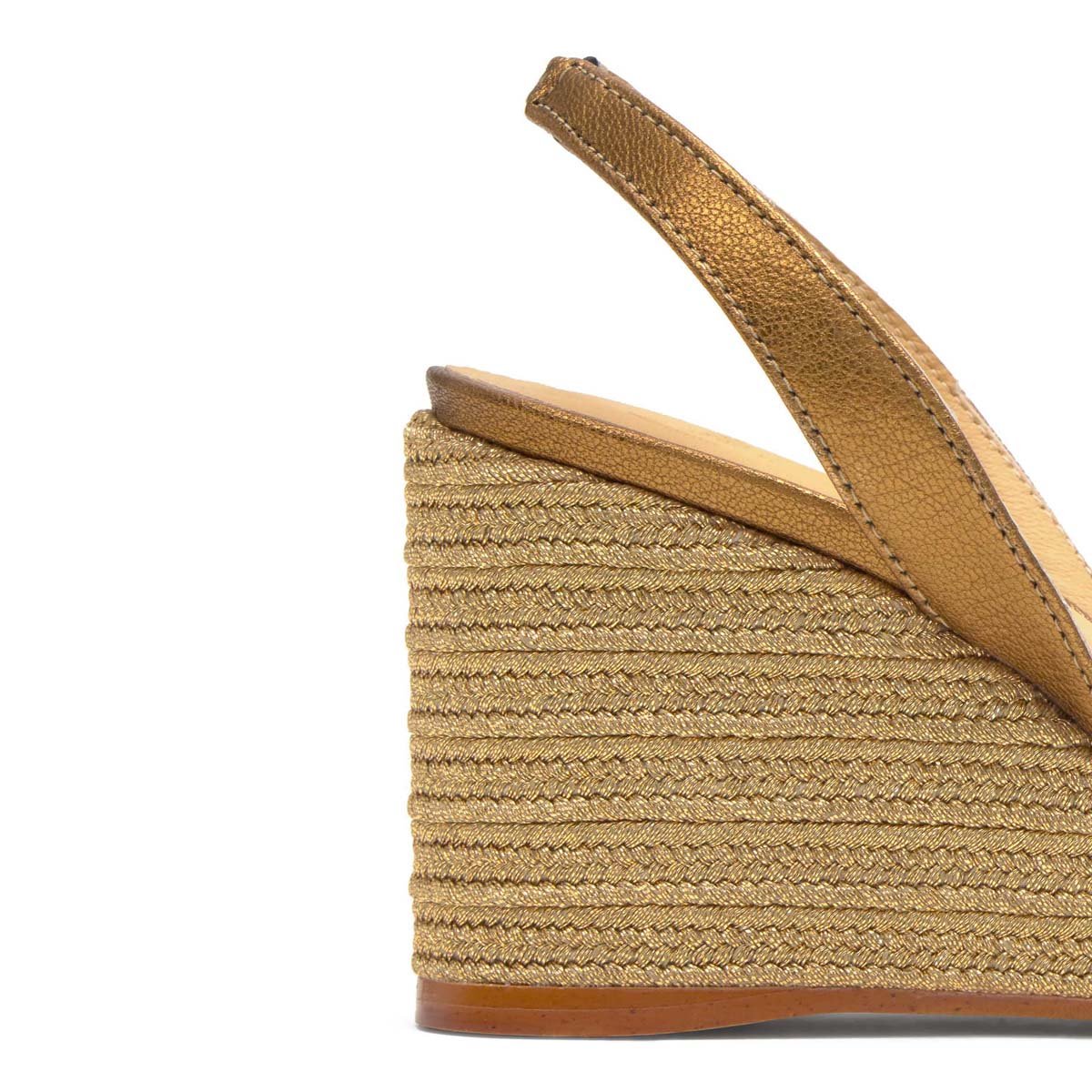 Sandales compensées slingback tressé BETTY doré, CASTANER