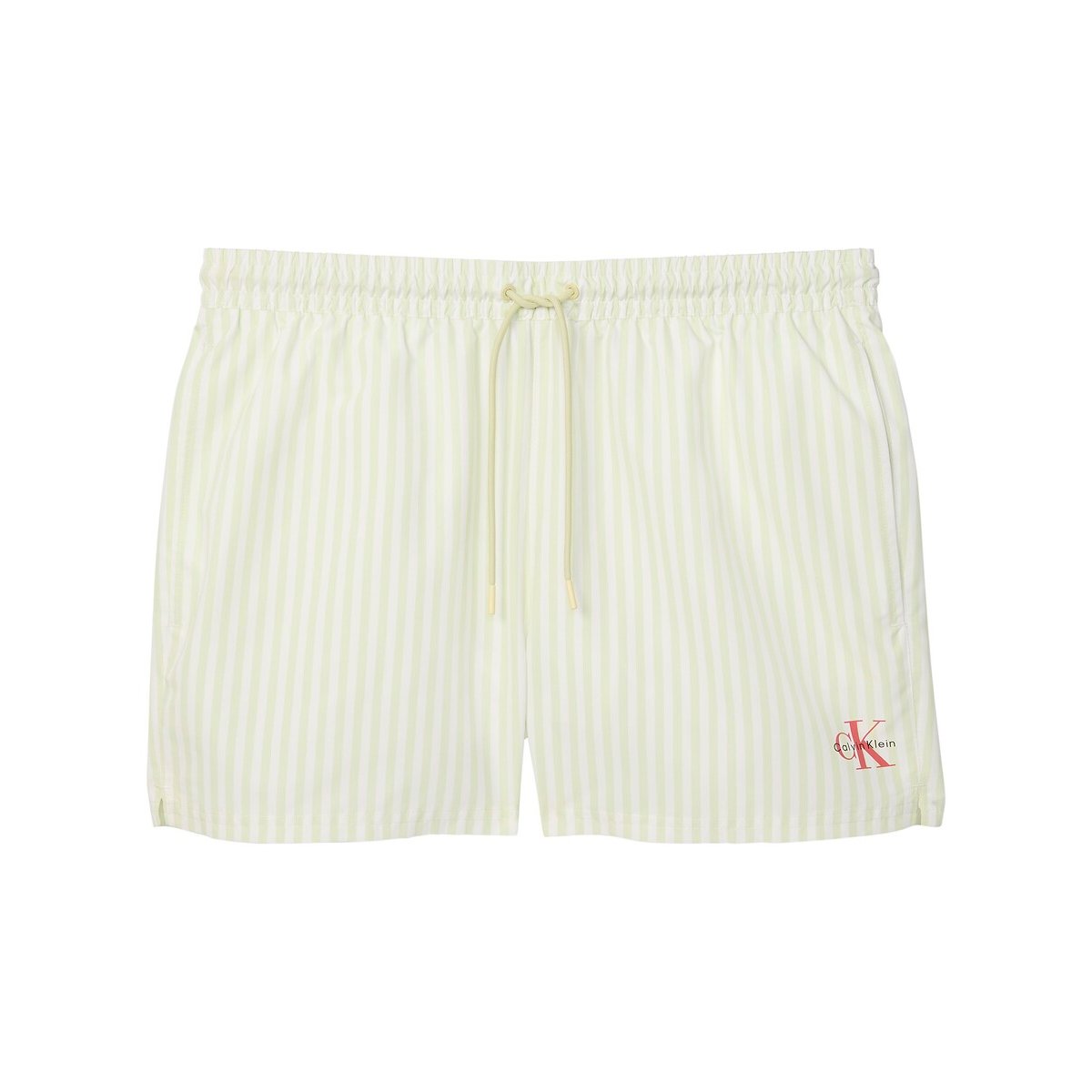 Short de bain mi-long rayé jaune, CALVIN KLEIN