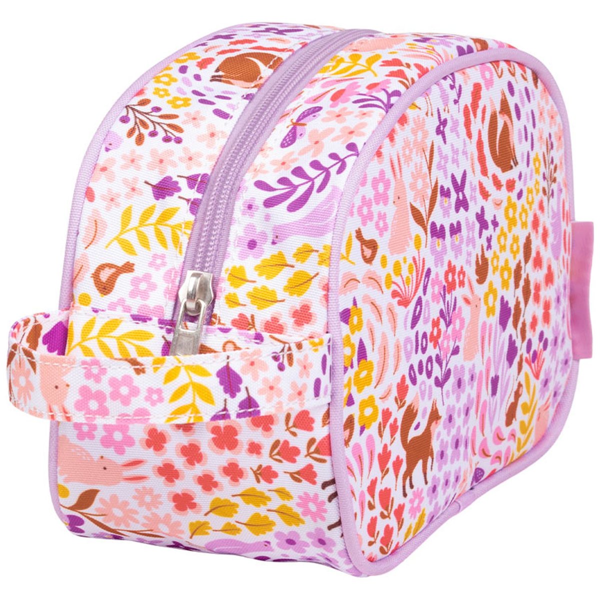 Trousse de toilette violet, blanc, jaune, A LITTLE LOVELY COMPANY