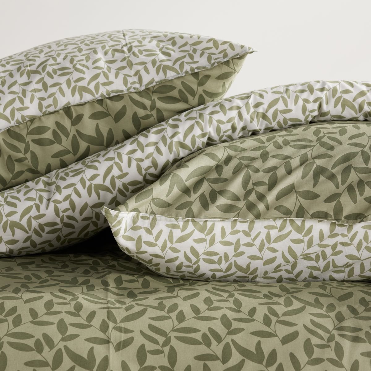 Parure de lit imprimé Floral coton SUNSHINE LOIS vert, TODAY