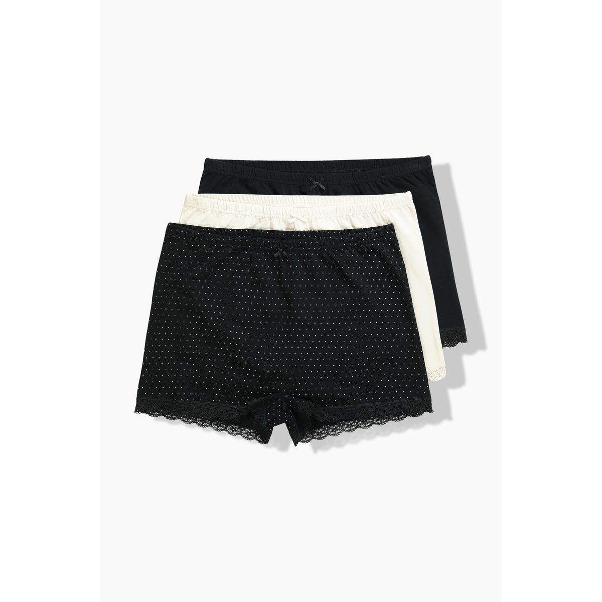 Lot de 3 shorties, pois/uni noir, ULLA POPKEN