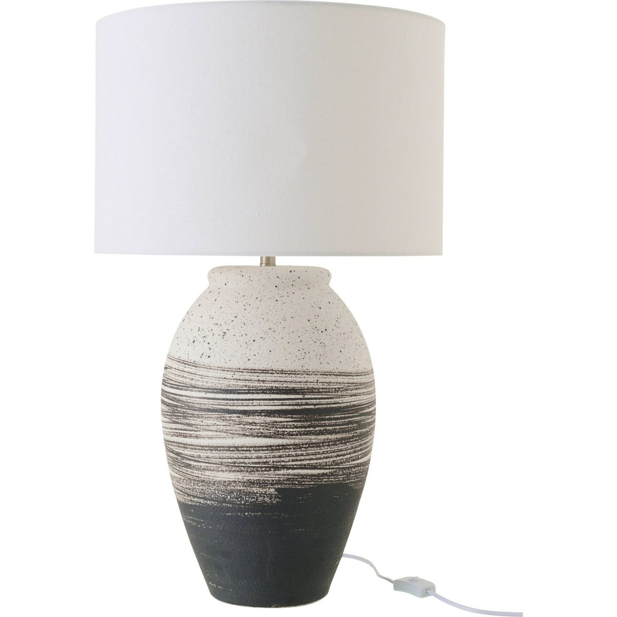 Lampe de table en poterie faite main noir et beige, RECOLLECTION