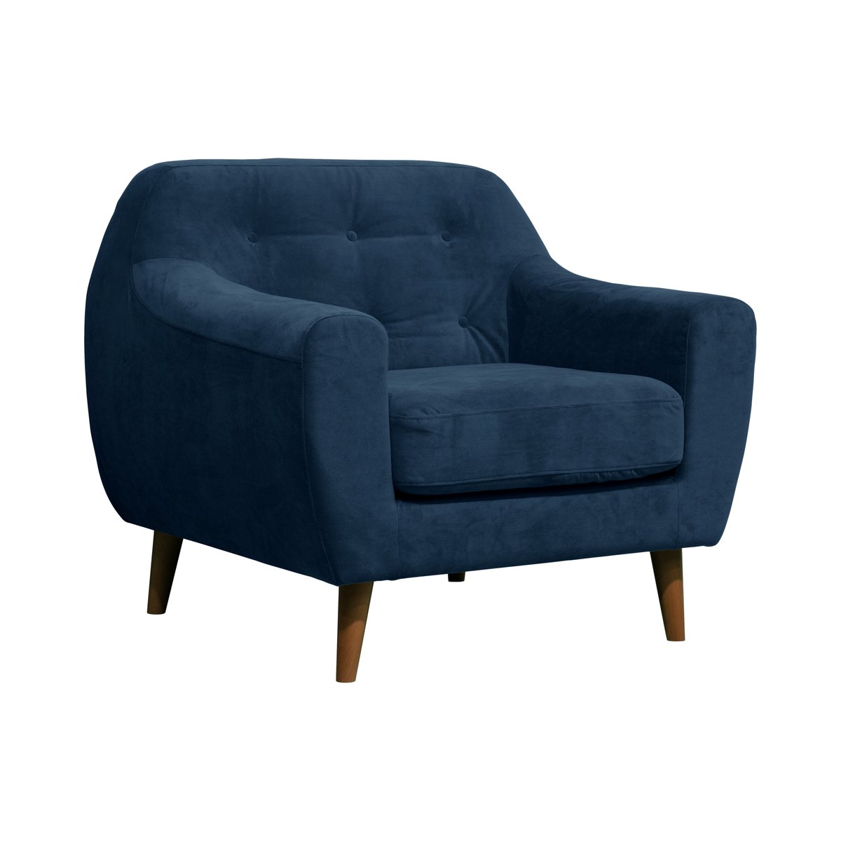 Fauteuil velours - PAIMPOL bleu nuit, CAMIF