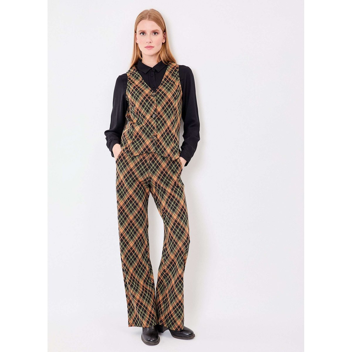 Gilet de costume maille bio GISELE marron, PRINCESSE NOMADE