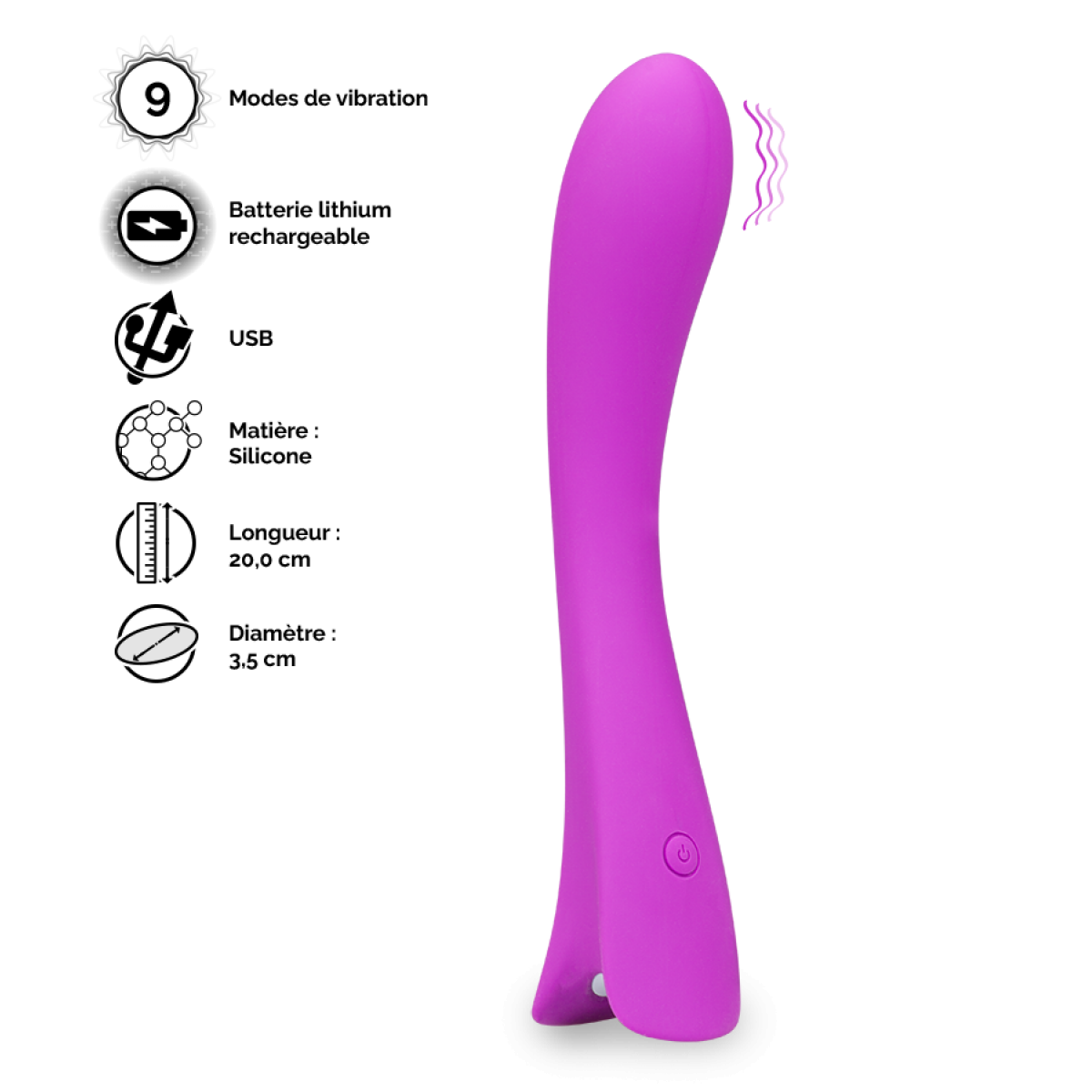 Vibromasseur puissant point-G Topaz violet, LOVE AND VIBES