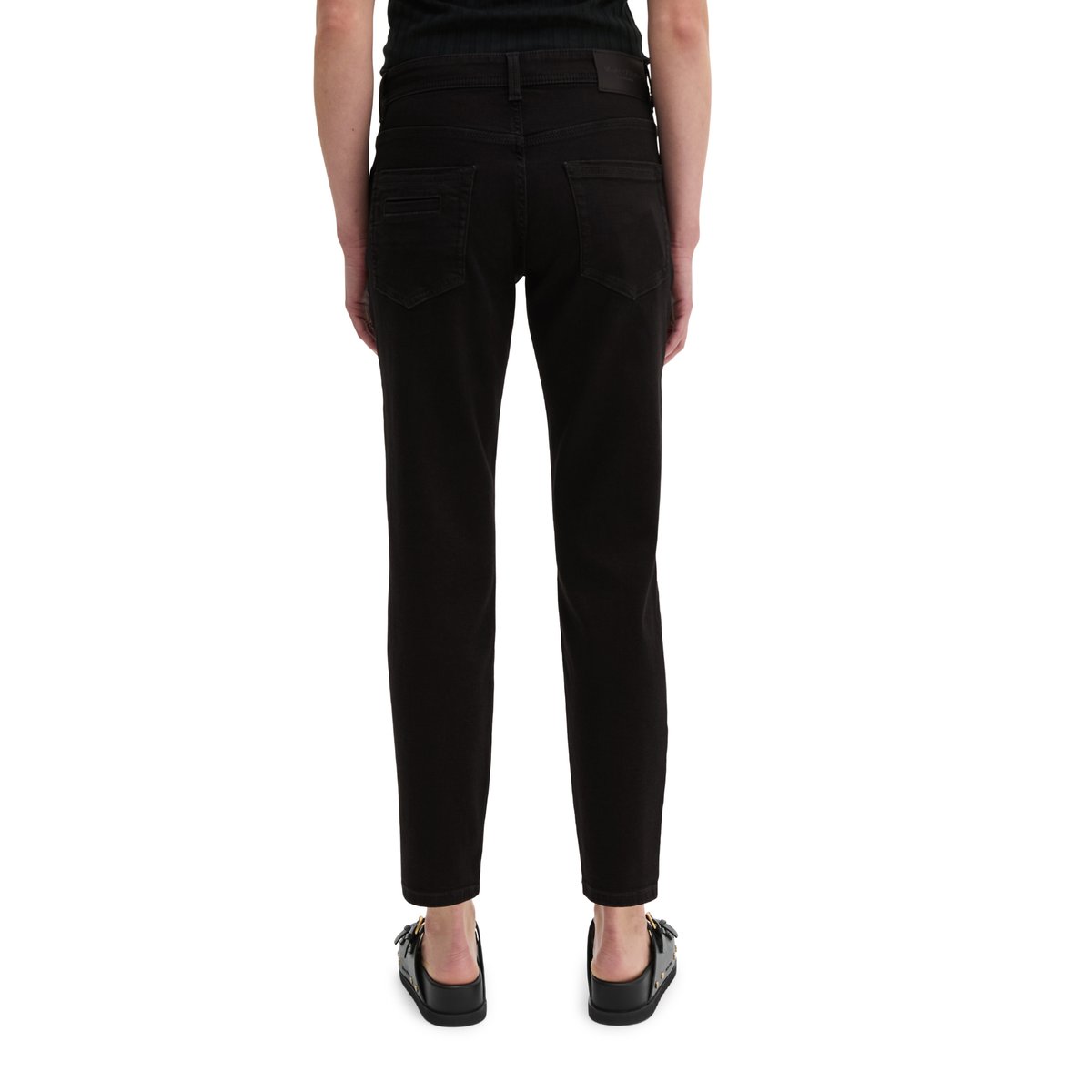 Jeans modèle Theda boyfriend cropped en Organic Cotton Stretch noir, MARC O'POLO