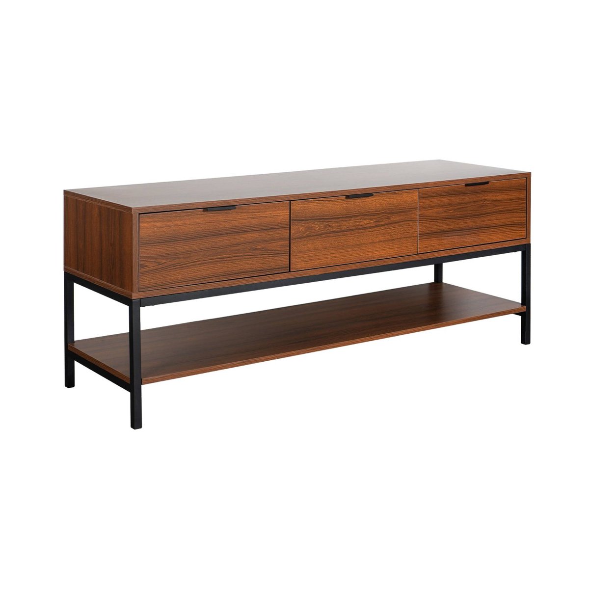 Meuble TV décor noyer 3 tiroirs 130cm WALNUT noyer, SWEEEK