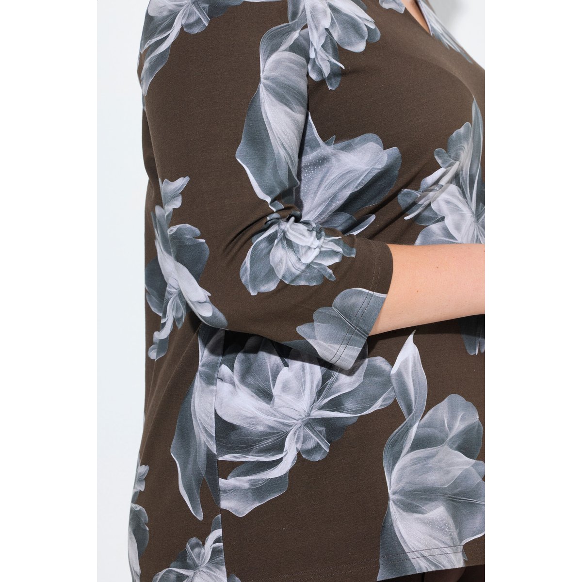 T-shirt à fleurs acajou, ULLA POPKEN