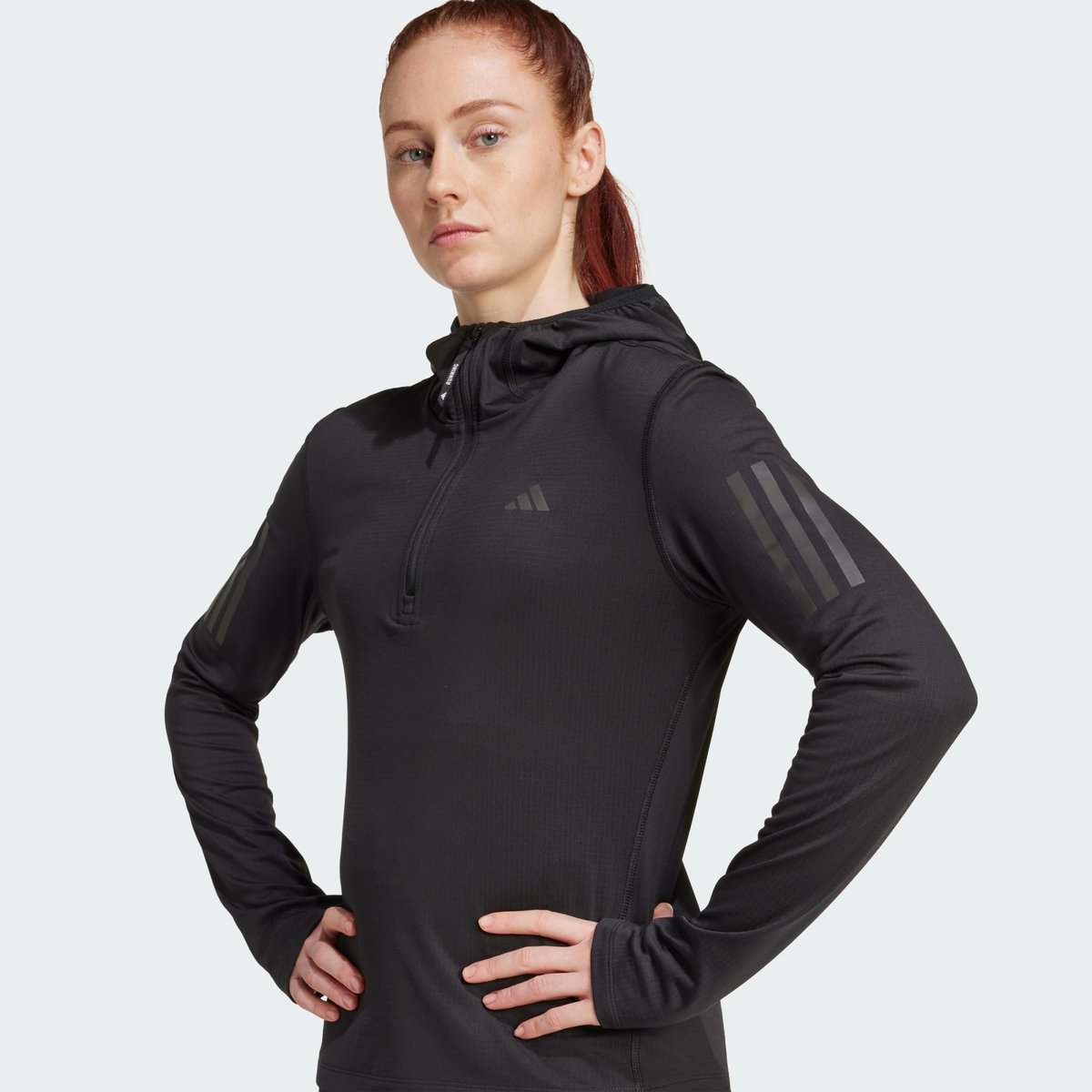 Sweat-Shirt À Capuche Demi-Zip Hiver Own The Run Sweat-Shirt À Capuche Demi-Zip Hiver Own The Run black, adidas Performance