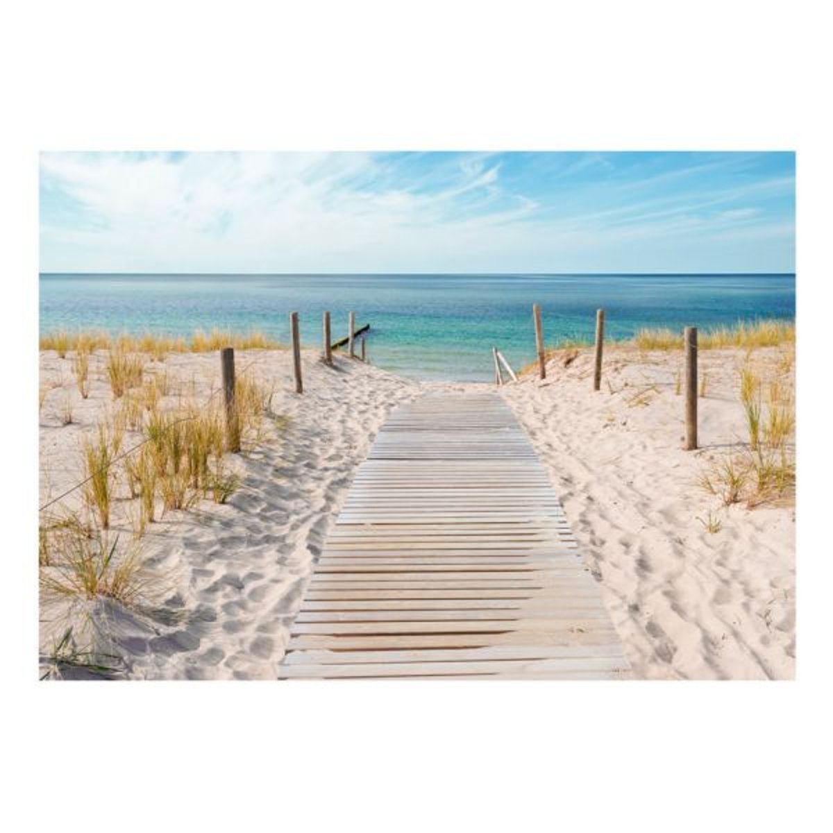 Papier peint intissé panoramique Paysage Vacances au bord de la mer multicouleur, EDEN