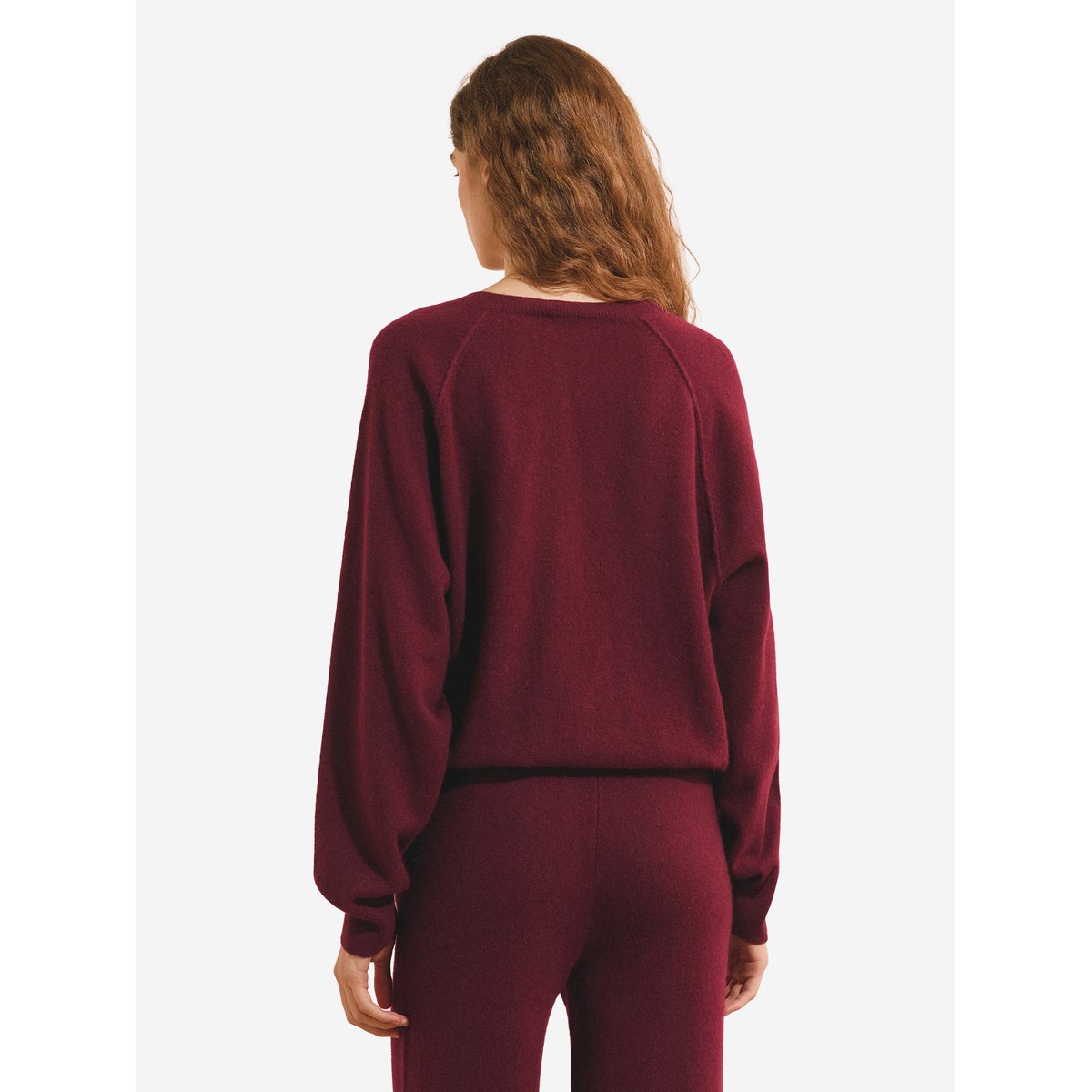 Pull col tunisien 100% cachemire LEANA bordeaux grenat, ETAM