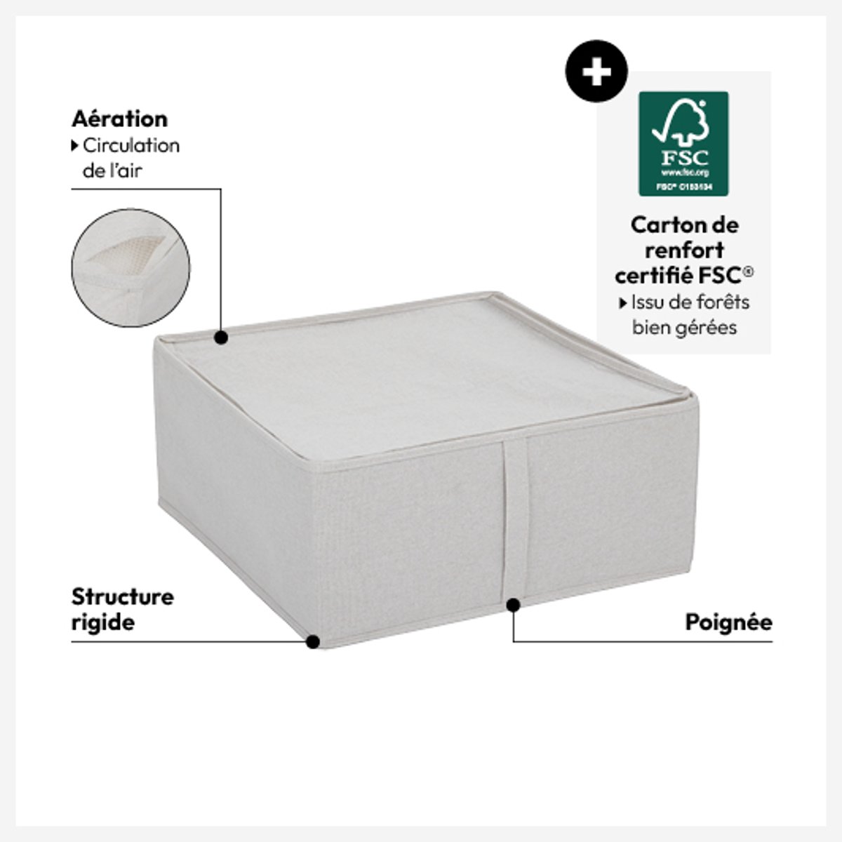 Housse de rangement GROOMY beige, 5FIVE SIMPLY SMART