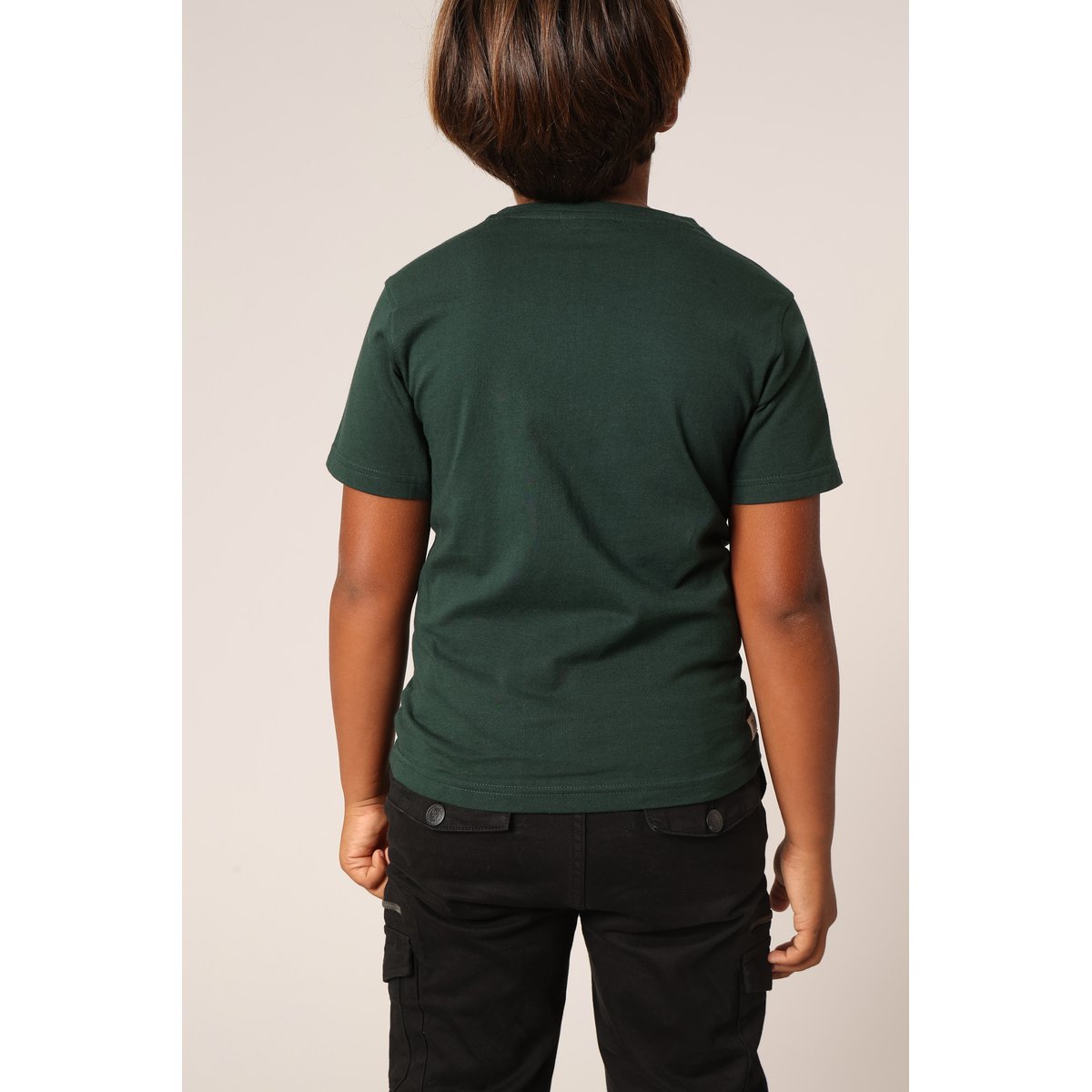 T-shirt garçon 100 % coton avec imprimé chien aspect denim et casquette deeluxe PEPERE emerald, DEELUXE
