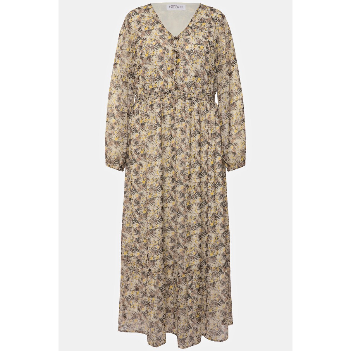Robe maxi coupe trapèze avec imprimé léopard taupe, STUDIO UNTOLD