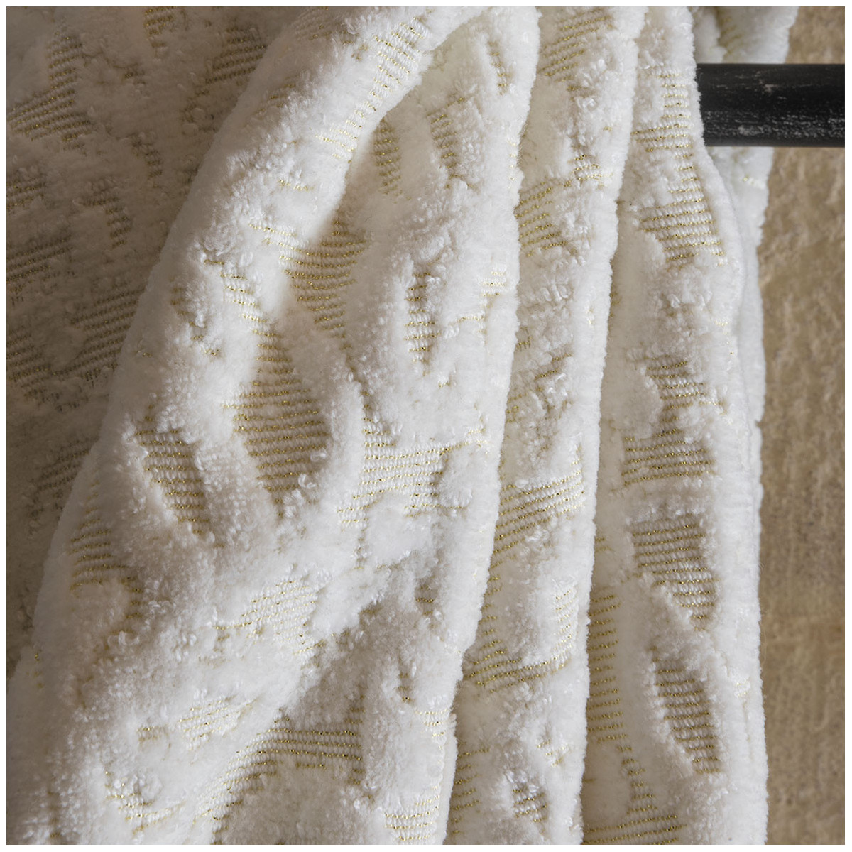 Serviette de bain Fils d'or blanc, MATHILDE M