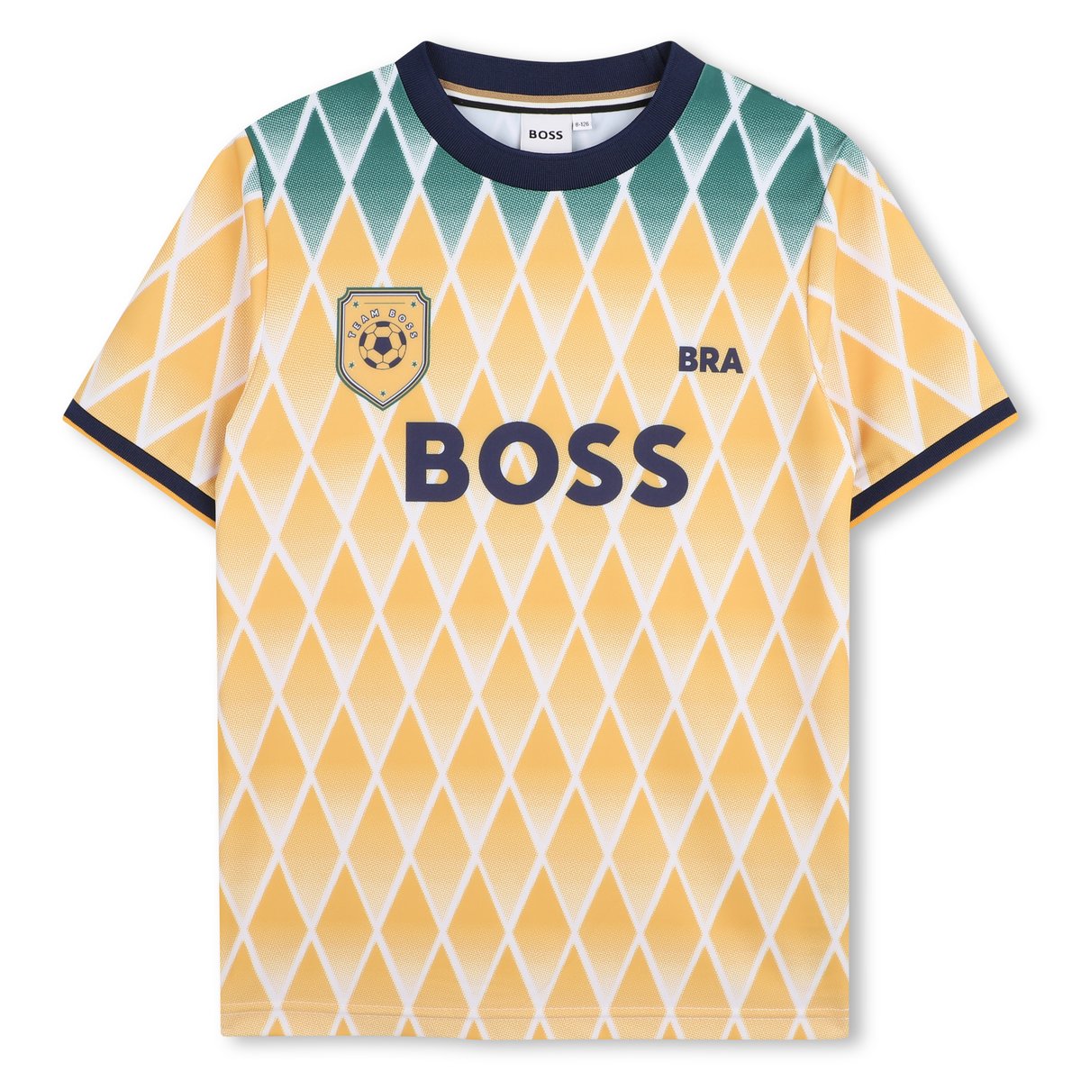 Tee-shirt manches courtes jaune vert, BOSS KIDSWEAR